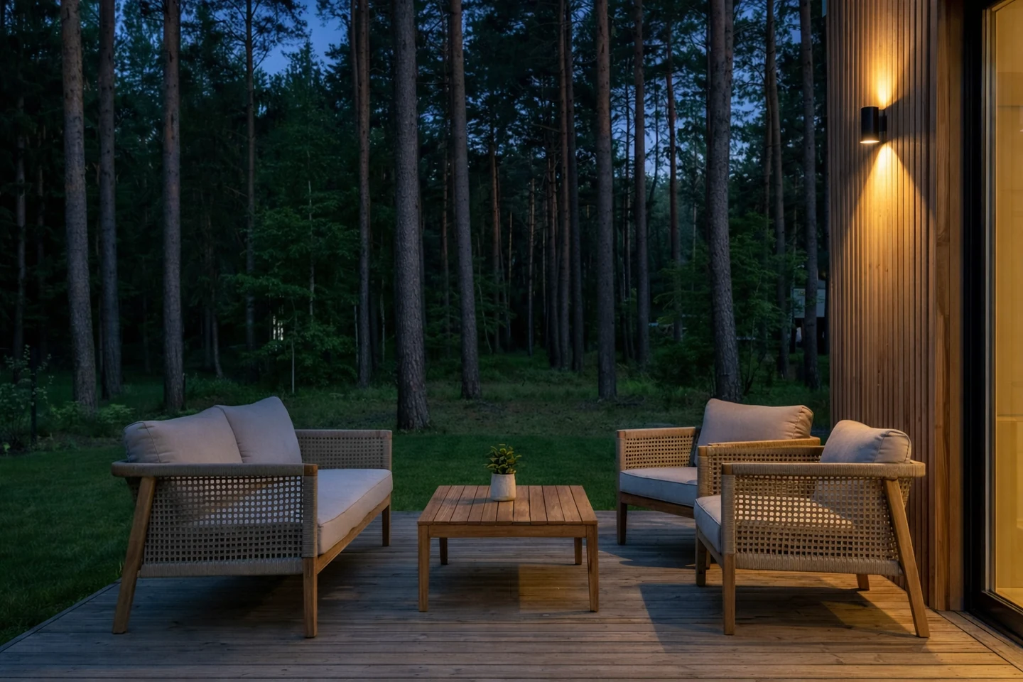 Mārupe · terrasse ved furutrærne